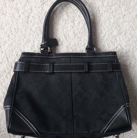 COACH black fabric and leather bag 2005 - Picture 2 of 7